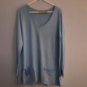 New York and Company Blue pocket sweater